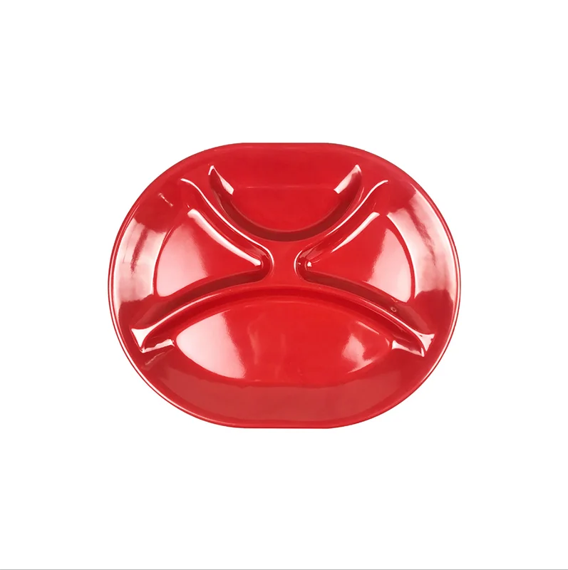 
Wholesale Cheap Canteen Buffet Plastic Melamine Divided Dinner Plate 