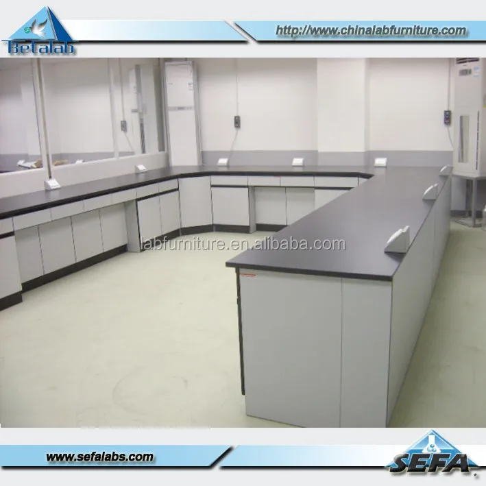 all wood lab bench plywood lab island bench MDF white color wooden laboratory furniture