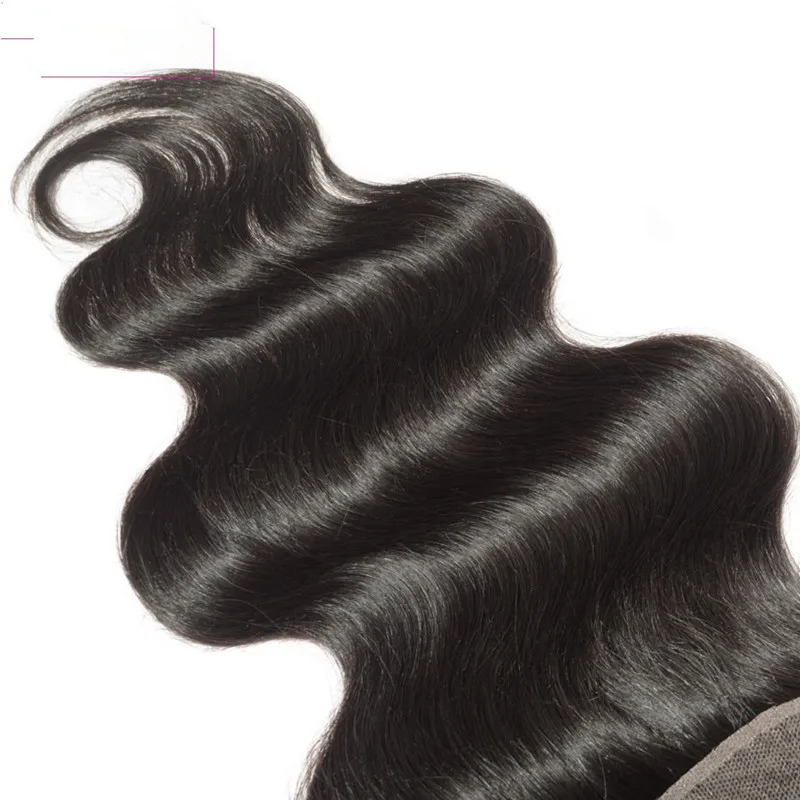Manka Body Wave Remy Hair Weave 4x4 Silk Base  Lace Closure Swiss Lace With Baby Hair