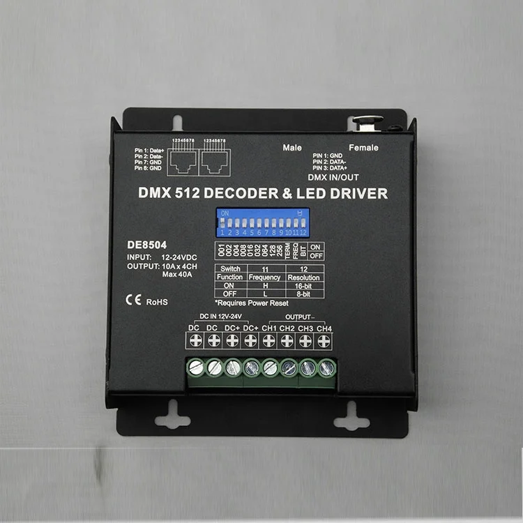 DC12-24V RGBW controller DMX512 decoder