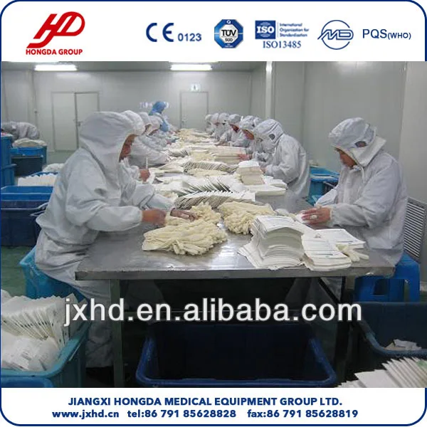 
 Одноразовые стерильные латексные хирургические перчатки ASTM D3577  