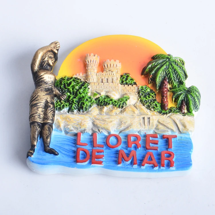 Customised Wholesale Resin Fridge Magnet Refrigerator For Lloret De Mar Tourism Souvenirs From Around The World