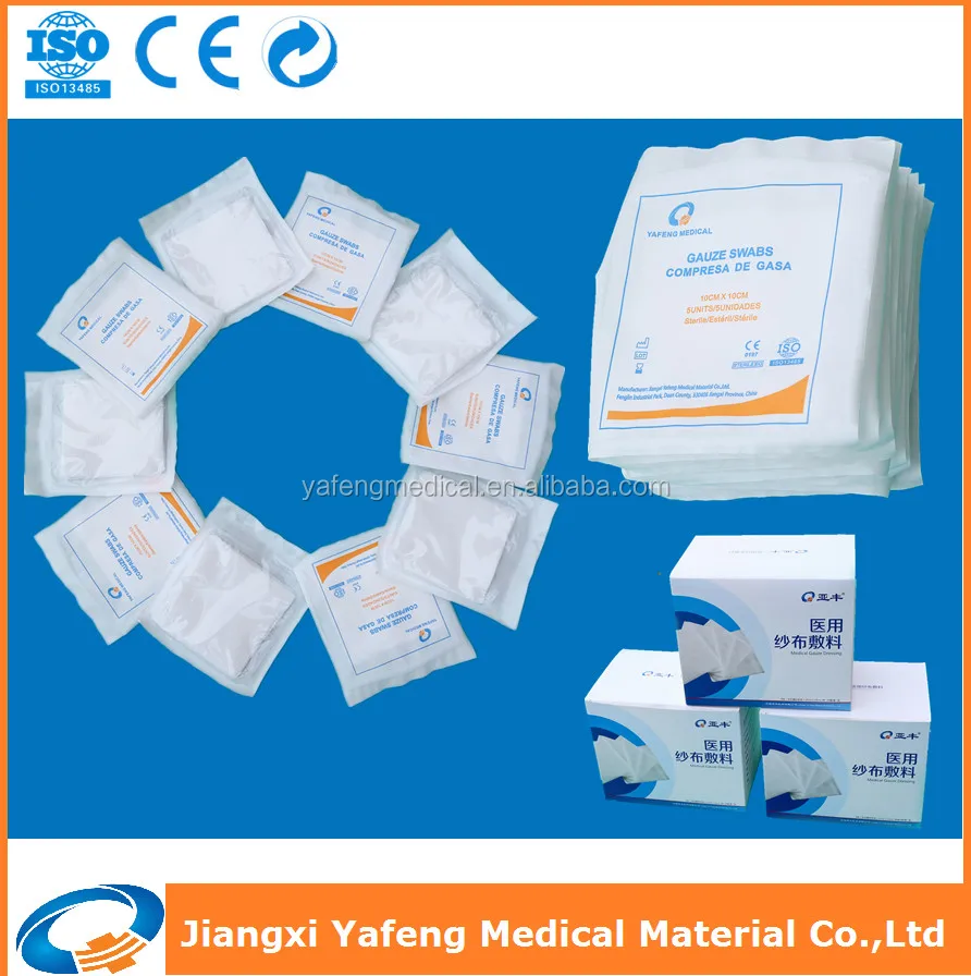 Absorbent Gauze Cotton Dental Sponges Fabric Swabs /Medical Folding Gauze Pads hemostatic Compress pads(gaze/gaza/garza/gasa)