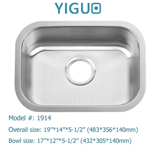 5 inch depth ADA Stainless steel kitchen sink, No Anti-dumping tariff, Malaysia sink #1914