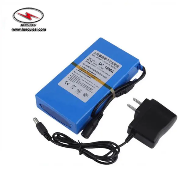 Mini 12V 9800mAh Rechargeable DC Battery Pack Lipo 12V 18650 Battery Pack for Backup Power Supply