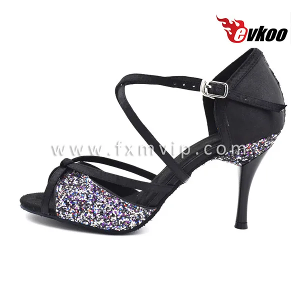 2 different colors high heel quality leather sole salsa ballroom Latin dance shoes for ladies