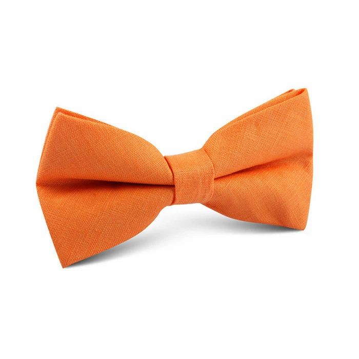 Colorful Linen Bow Tie for Young Men Fashion Silk Woven Linen Bow Tie Custom Bow Tie in Good Quality 100% Linen Plain Dyed