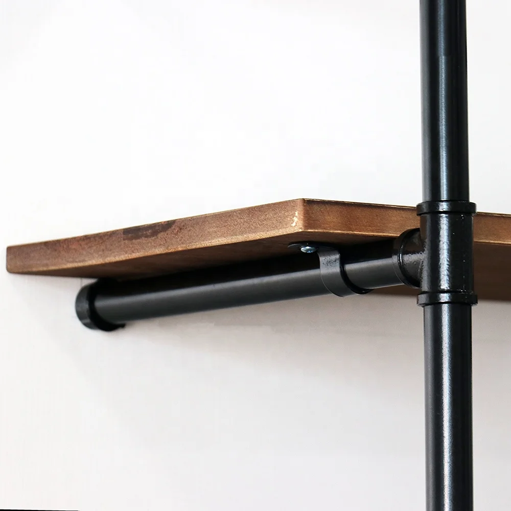 Industrial Pipe Ladder Shelf Vintage Display Rack Rustic Floating Storage Shelf 3 Tier Wall Mounted