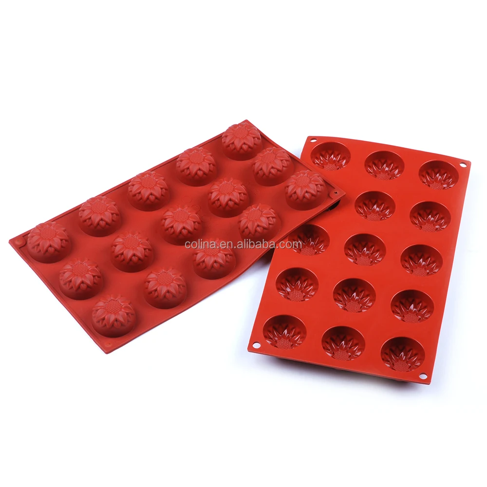 
15pcs sunflower Silicone baking pan cake silicone mold silicone bakeware 