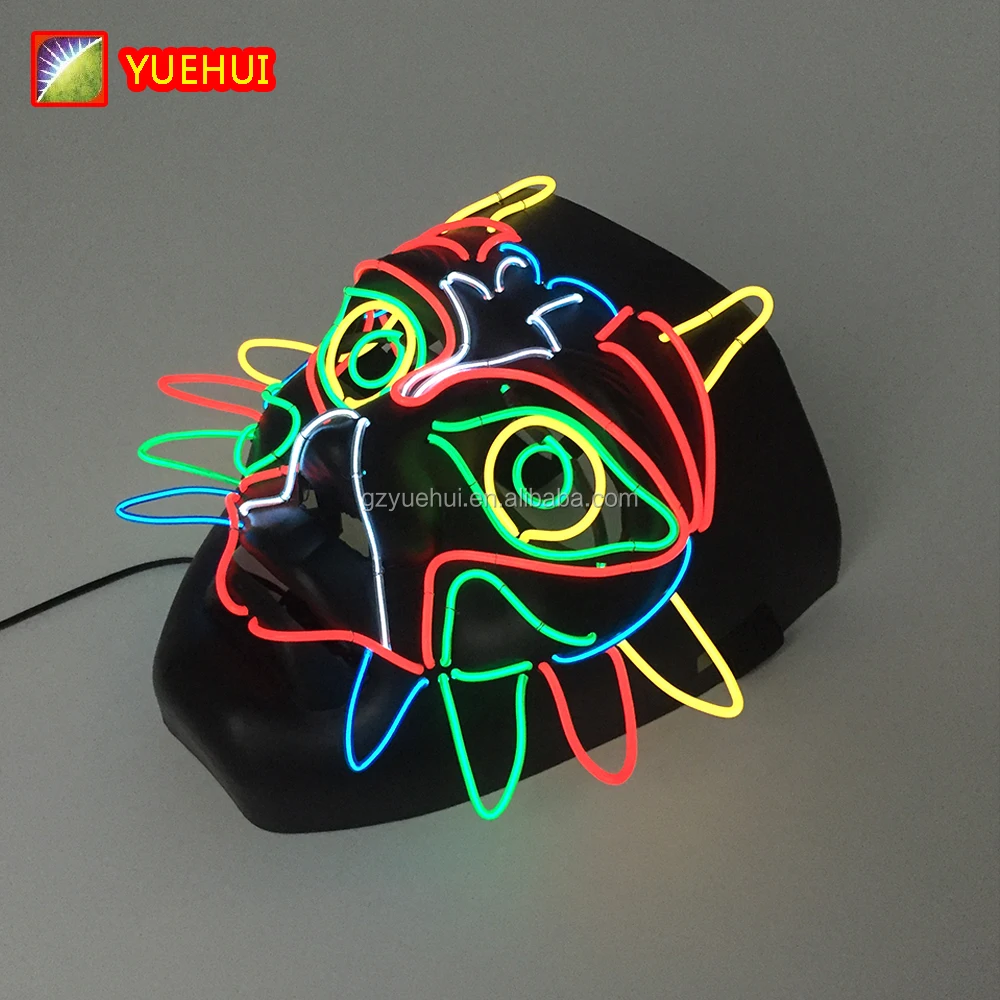 Neon Glow Light Heart Owl Colorful Mask Movie Theme Mask Led Strip Sawtooth Ghost Costume Glow In Dark Party Supplies Valentines