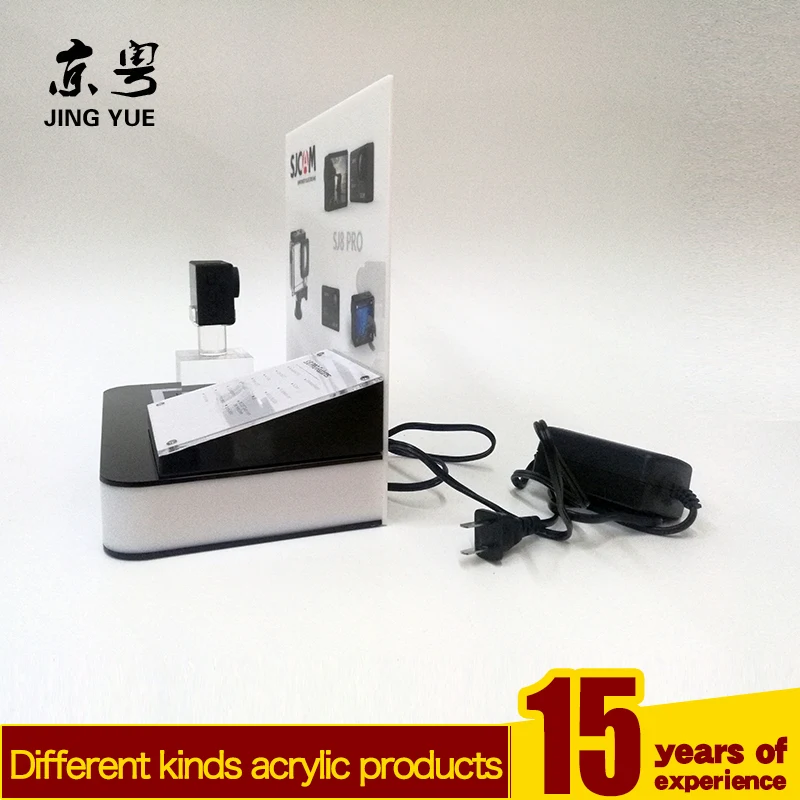 store shop counter desk pmma plexiglass led acrylic display stand for electronic products camera display acrylic camera display