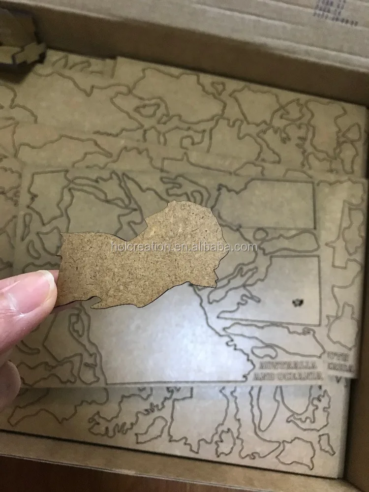 Wall Wood World Map For Decoration Murals With Stickers 39.3x23.6 Inches Eco-friendly Wooden Map Puzzle DIY Home Decoration