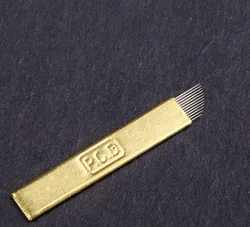 Hot sale PCD 12F  gold permanent tattoo eyebrow needle