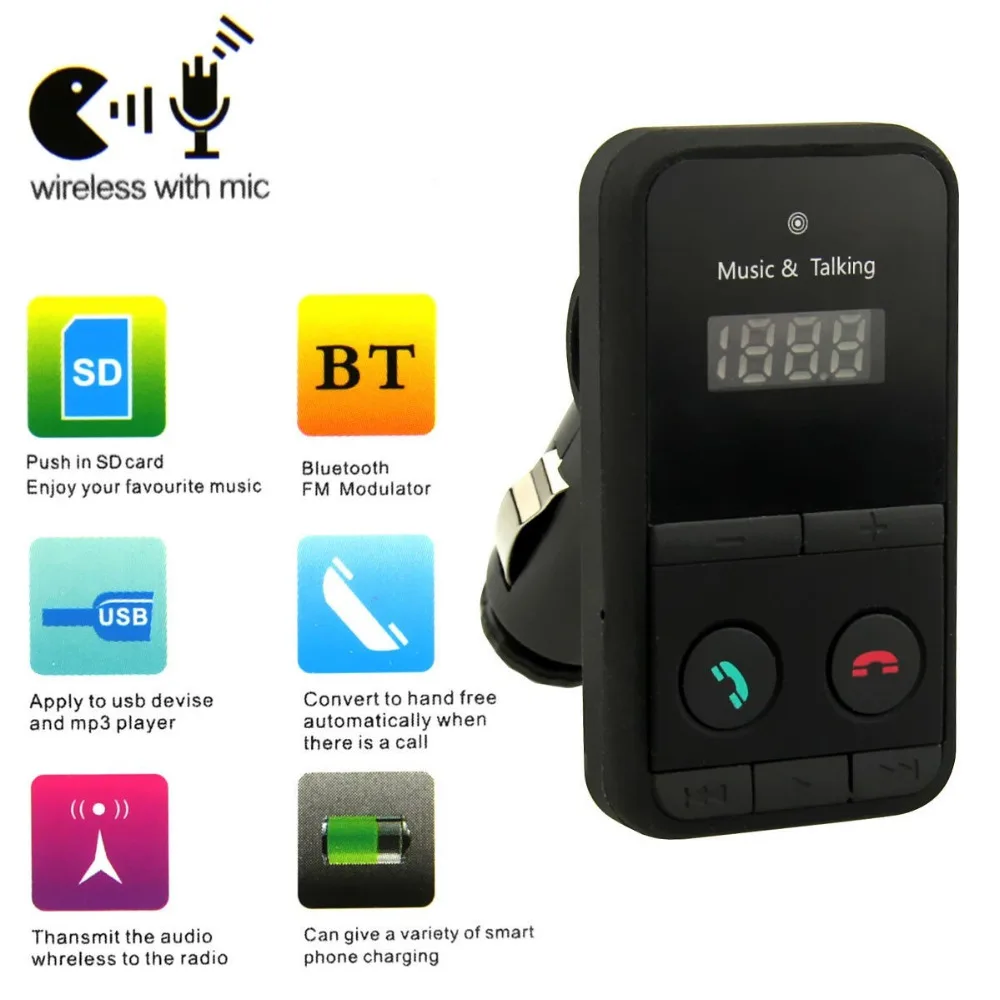 Автомобильный Bluetooth комплект FM передатчик модулятор MP3 плеер SD USB