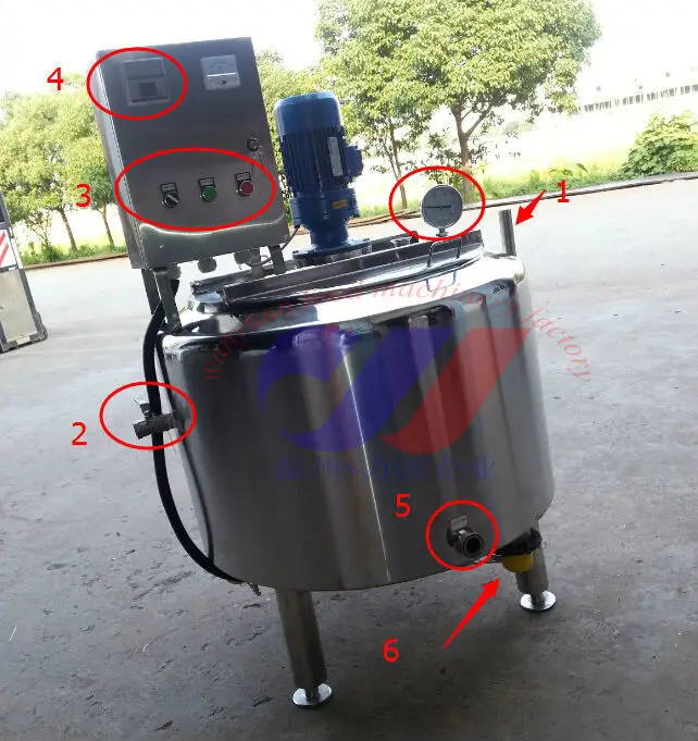 60L batch pasteurizer for milk batch pasteurization tank