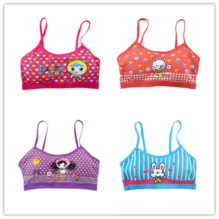 Custom color girls bra camisole girl cotton vest child soft wear girls underwear