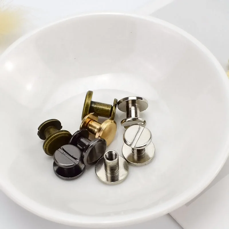 Meetee BF007 5-8mm Account Book Rivet Handbag Strap Accessories Bag Chain Screws Decor Flat Nail Rivet Ring Buckle Studs