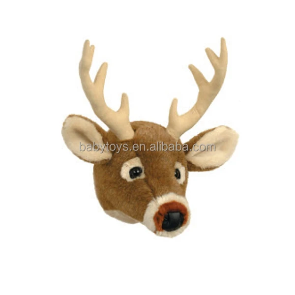 Plush Animal Heads Wall Decor Deer Christmas Decoration