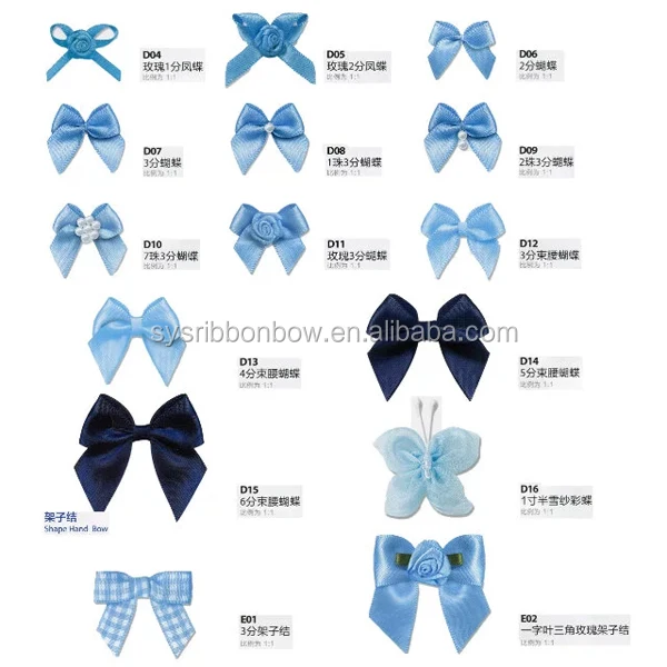 small satin bows/make satin ribbon bow/pre-made ribbon bow