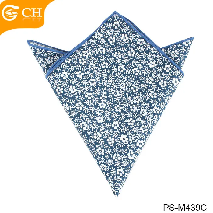 Chinese Factory Various Designs Hanky Hot Sale Digital Printed Floral Dots Paisley Pocket Square Custom 100% Cotton Handkerchief