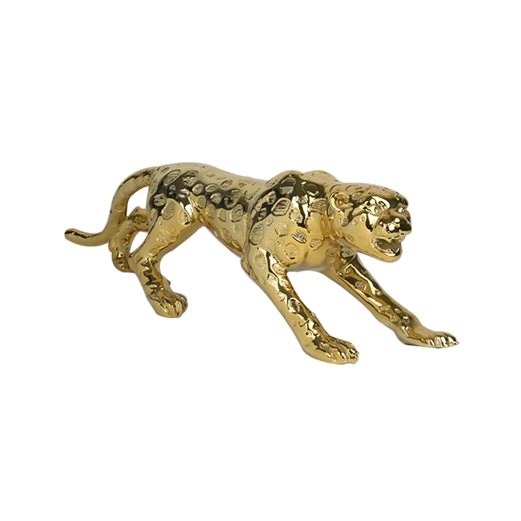 Unique Faber-glass Leopard gold animal mannequin realistic