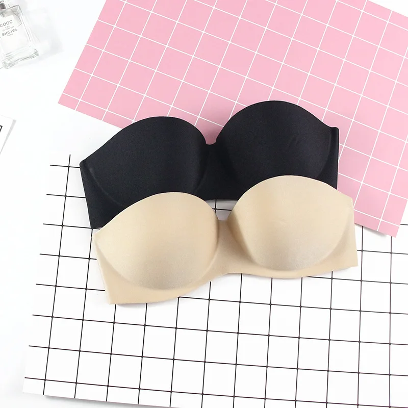 
Hot invisibility women seamless push up one piece strapless bra for wedding dress 