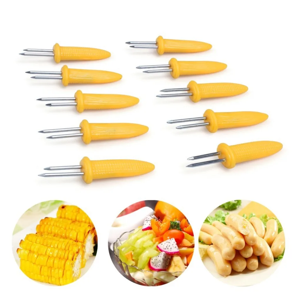 BBQ Grill Accessories Stainless Steel Corn Holder, Corn Skewers, Corn Cob Holder