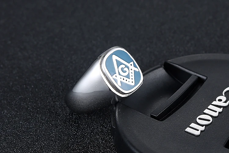 Новинка, мужское синее масонское каменное кольцо из нержавеющей стали для каменной кладки