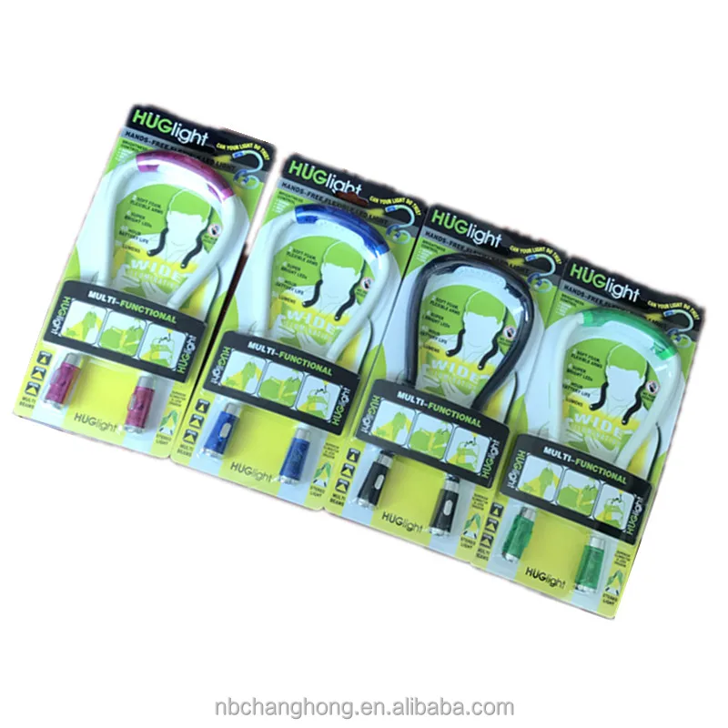 
Adjustable brightness hand free 2pcs dry batteries led hug light neck reading light 