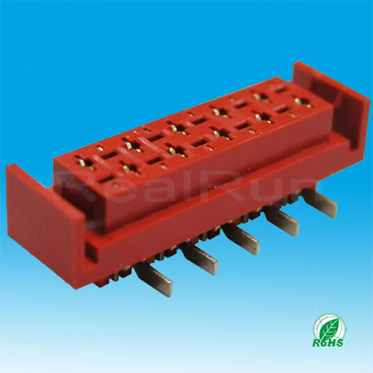 Red Board To Board Micro Match IDC 10Pin SMT Connector With Latch