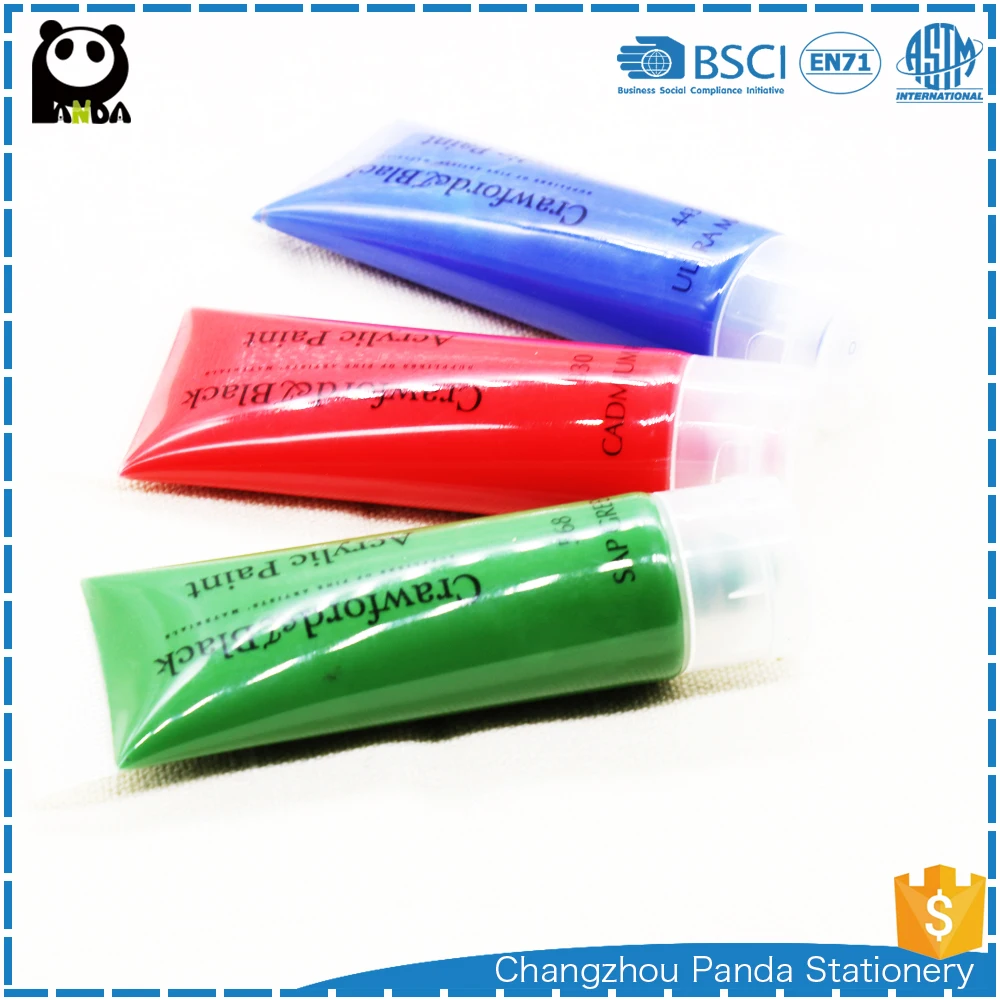 China good quality 75ml plastic tube acrylic paint drawing tube