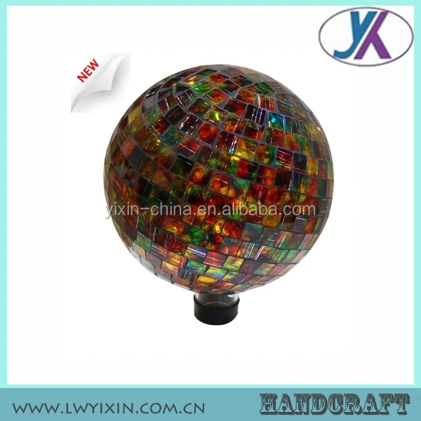 10 Inch Round Dots Green Mosaic Glass Gazing Garden Decoration Ball