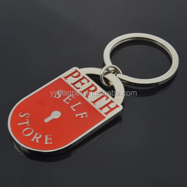 OEM Customized Logo Shape Metal Enamel Promotion Keychain, Promotional Gifts Custom Rubber Metal key chain Keyring