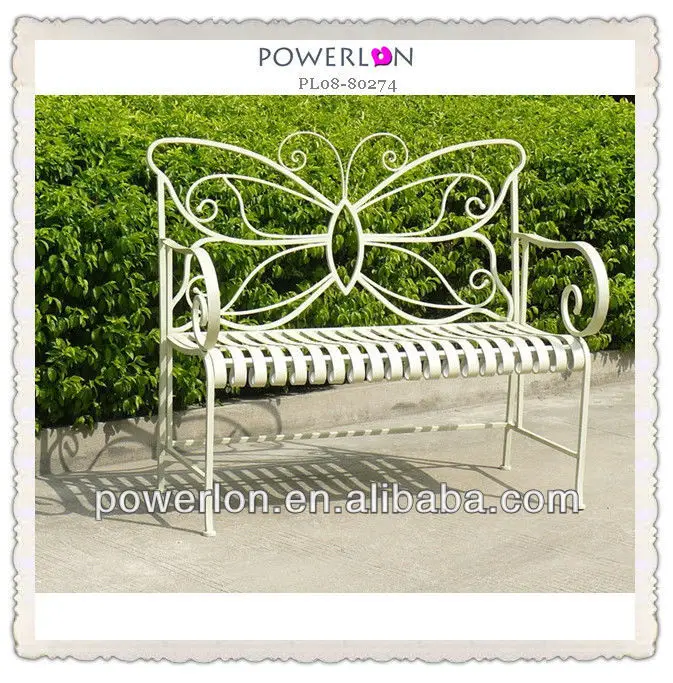 Home Hand Made Outdoor Foldable Home And Garden Leisure Furniture Metal White Bench