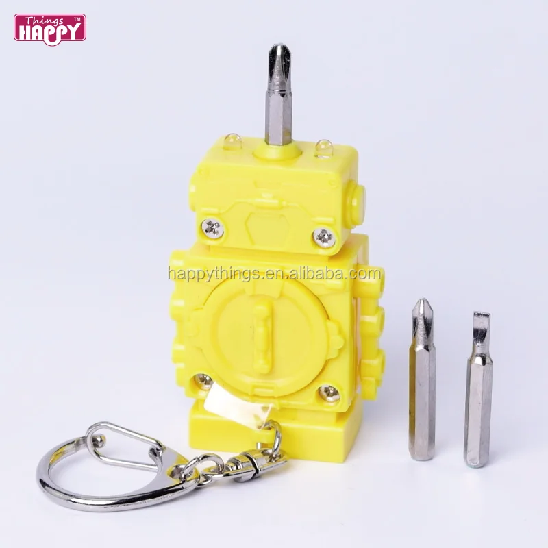 Factory Direct Creative Robot Design LED Torch Light with Multi Tool Keychain
