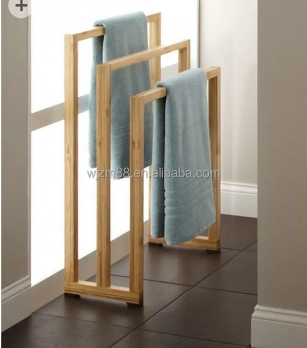 Bamboo floor standing towel racks