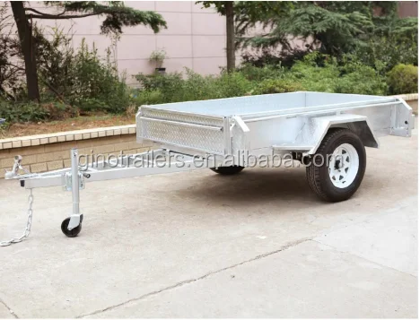 Hot Dipped Galvanized 5 leaf springs 8x5 tipper trailer with cage