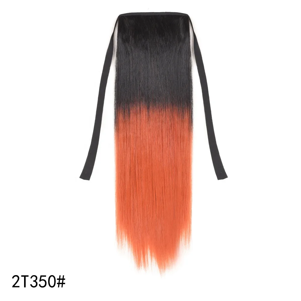 
Cheap silky Straight Ombre Synthetic Ponytail Extensions Hair Drawstring Ponytails Heat Resistant Wrap Ponytail For Women 