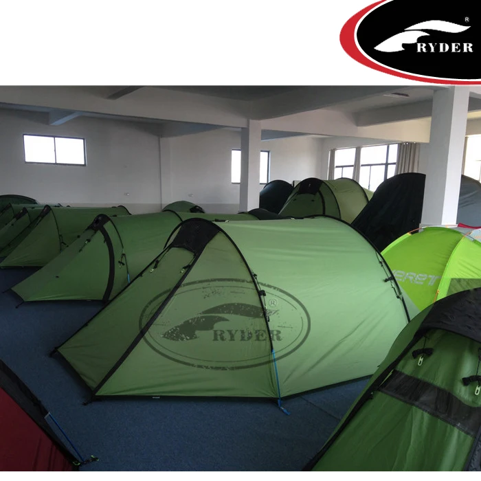 High Quality Custom Printed Tunnel Tent,Camping Double Decker Waterproof Fireproof 2 Man Tourist Tube Tent for Expedition