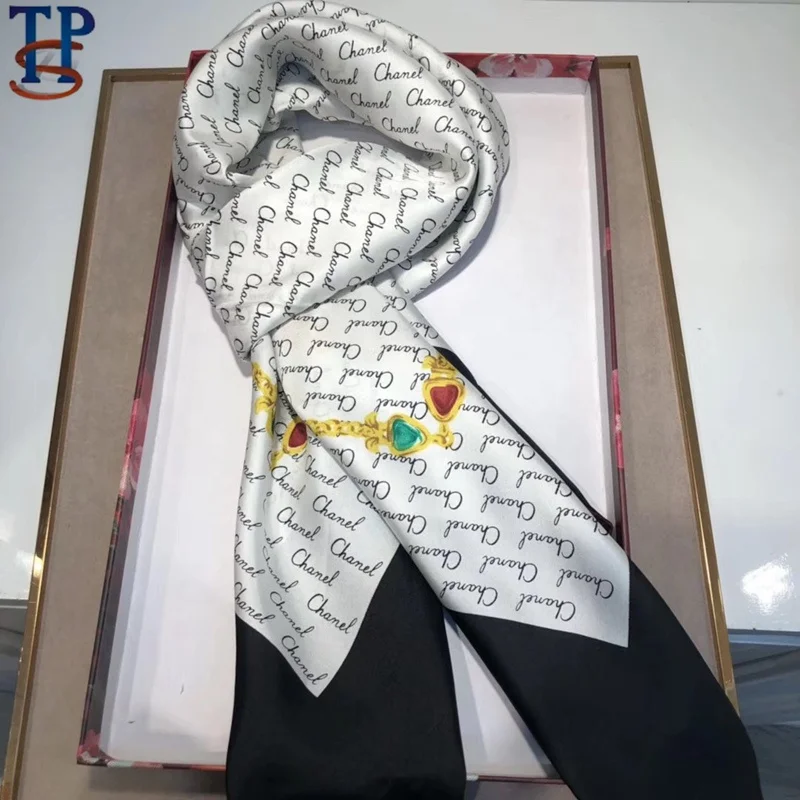 silk scarf silk twill scarves printed hand roll-hemmed ready goods