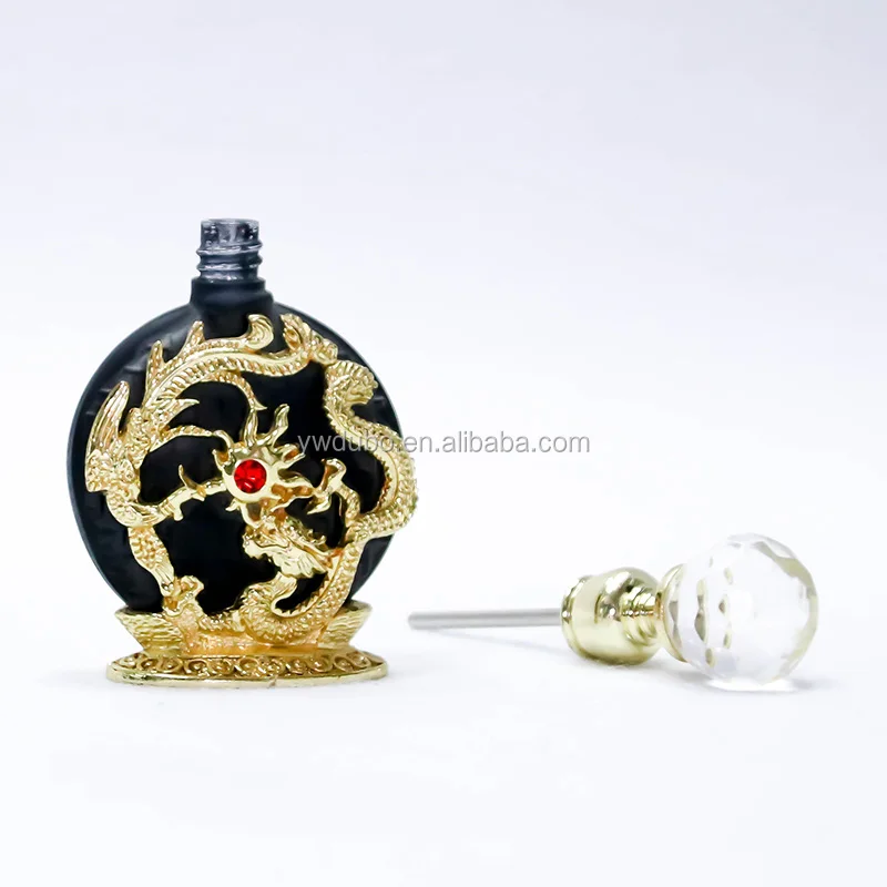 8ml Metal Dragon Phoenix Perfume Bottle Empty Glass Essential 0il Refillable Bottles Ornament Home Decoration Gift#59654#59659