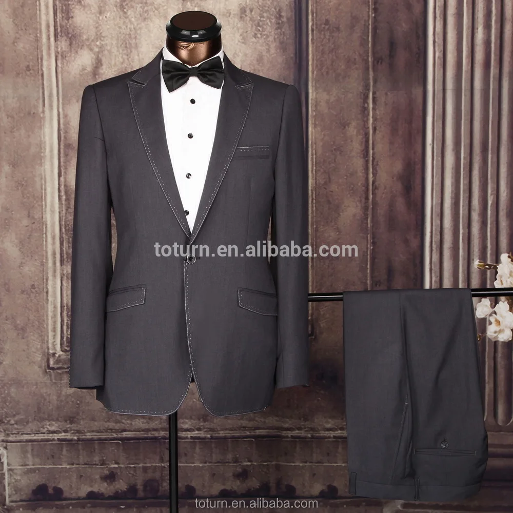 latest pattern Trendy italian Style Wholesale Bespoke Tailor Formal black grey man Two Pieces Business Suits For Mens