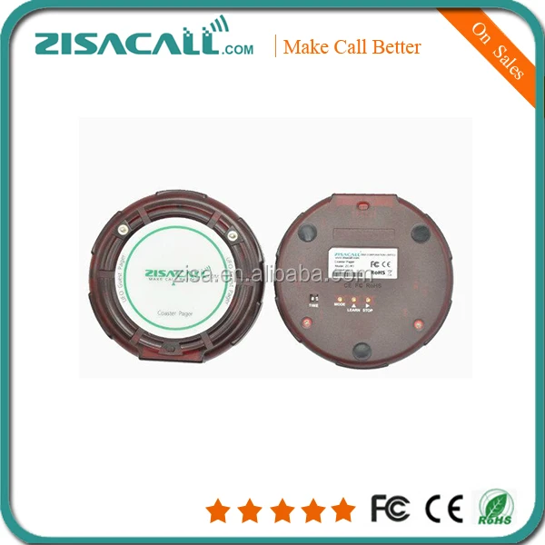 Restaurant round coaster pager wireless call to pager