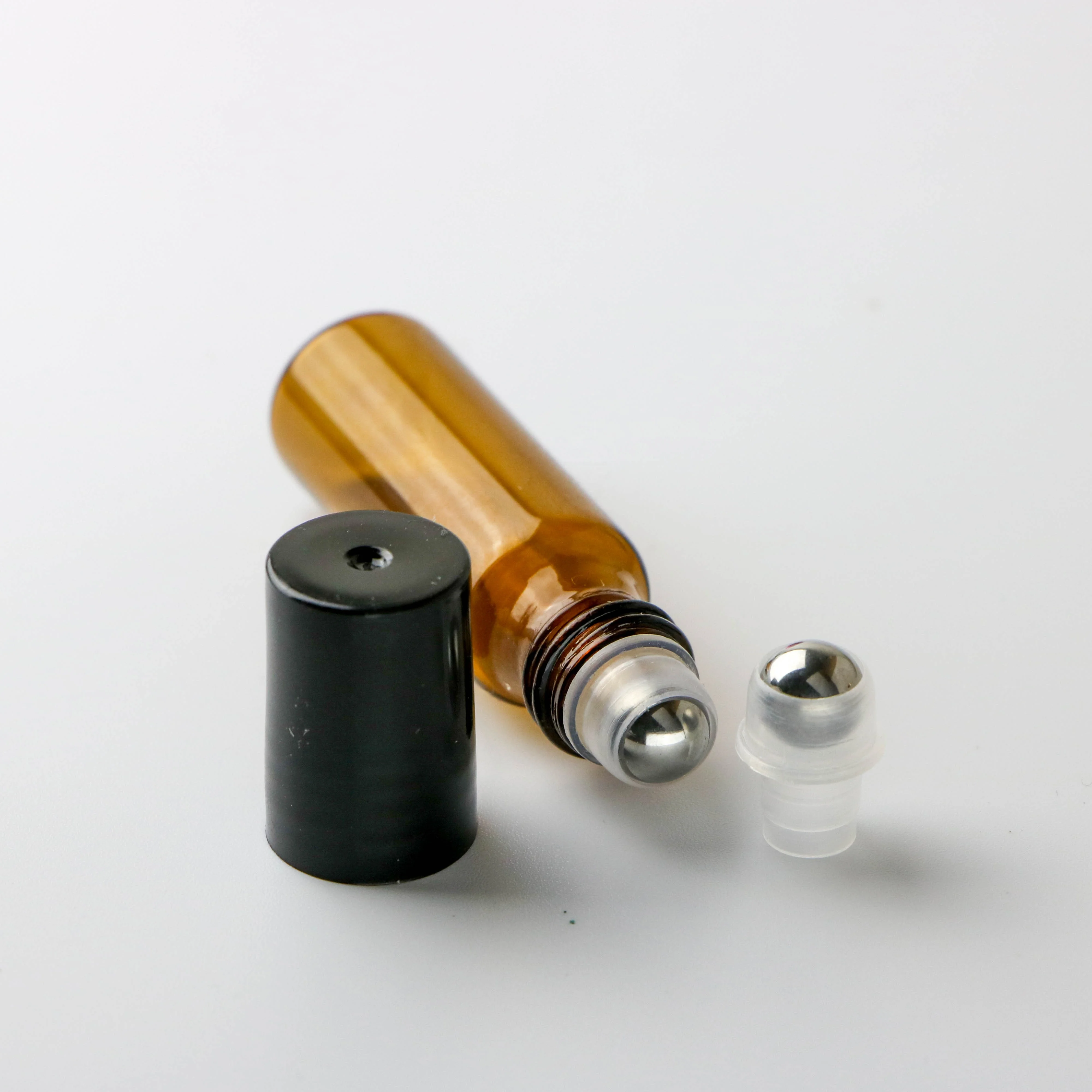 Custom Printing Glass 10 ml Roller On Bottle Essential Oil Roll on Bottle With Gold Black Plastic Cap and Stainless Steel Roller