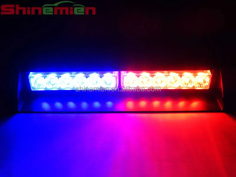 Excellent Ultra-bright LED Strobe Light, 12 LED Emergency Vehicle Strobe Light for Windshields Dashboard - red and blue