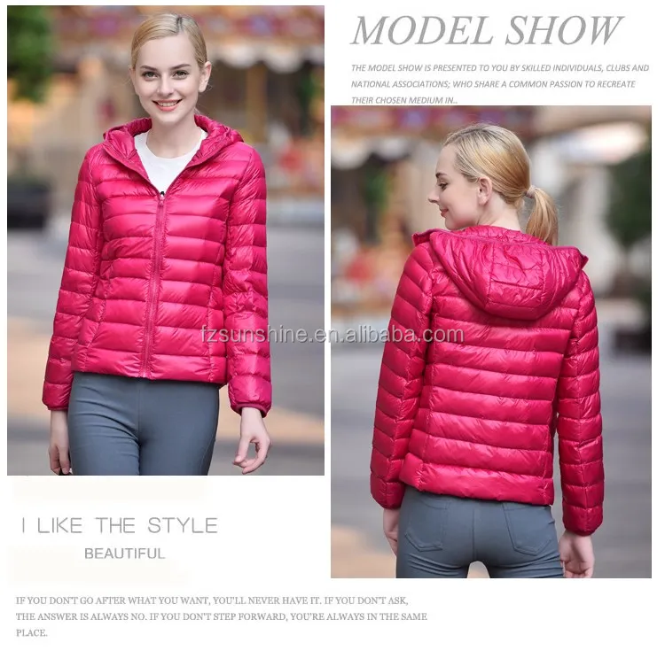 2023 Women Ultra Lightweight Foldable Jacket with portable bag White Duck Down Jacket Hooded