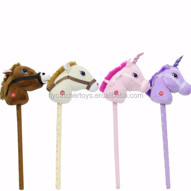 2018 New hot sales hobby horse stick with realistic horse neigh sound and galloping sound.