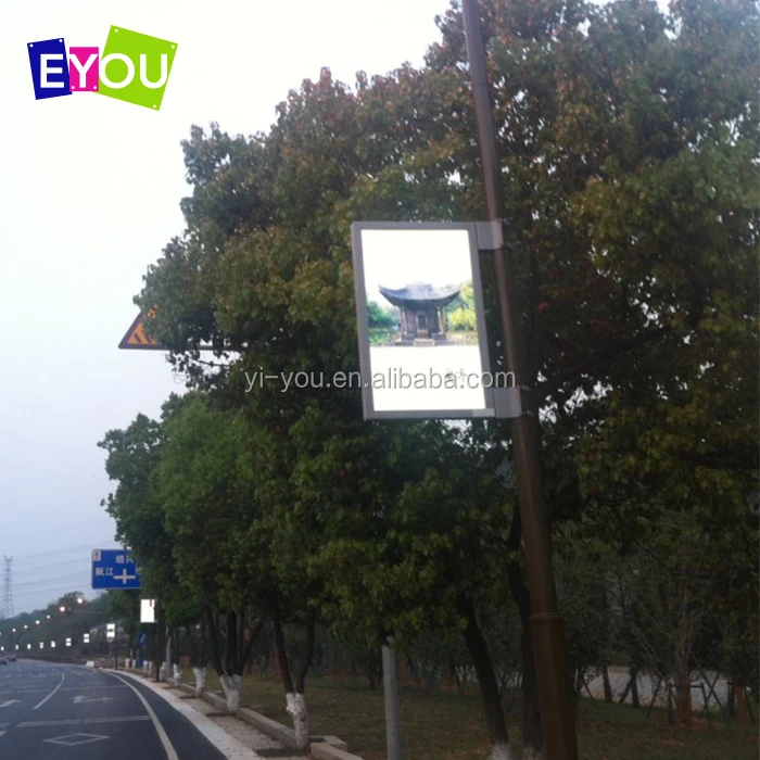 Outdoor Pole Street Light Box Advertising Billboard  Roadside Solar  Screen Signs Outdoor Street Advertising Light Pole Display