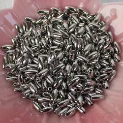3*6MM & 4*8MM Gold/ Plated Acrylic Rice Beads Plated Oval Rice Shaped Beads Jewelry Supplier