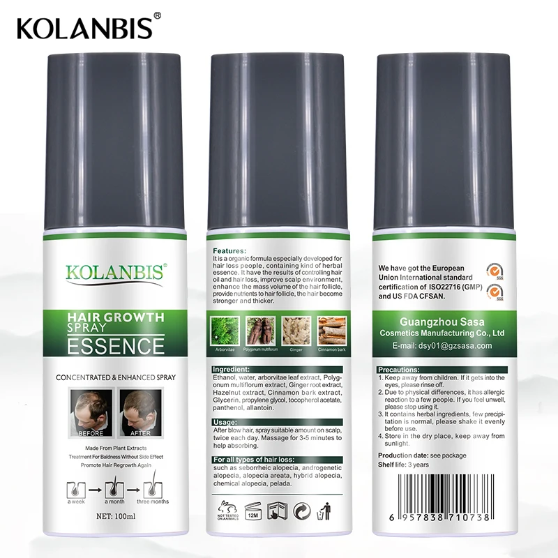 Effective Hair Regrowth Tonic Bald Head Treatment With Organic Herbal Plants Extracts